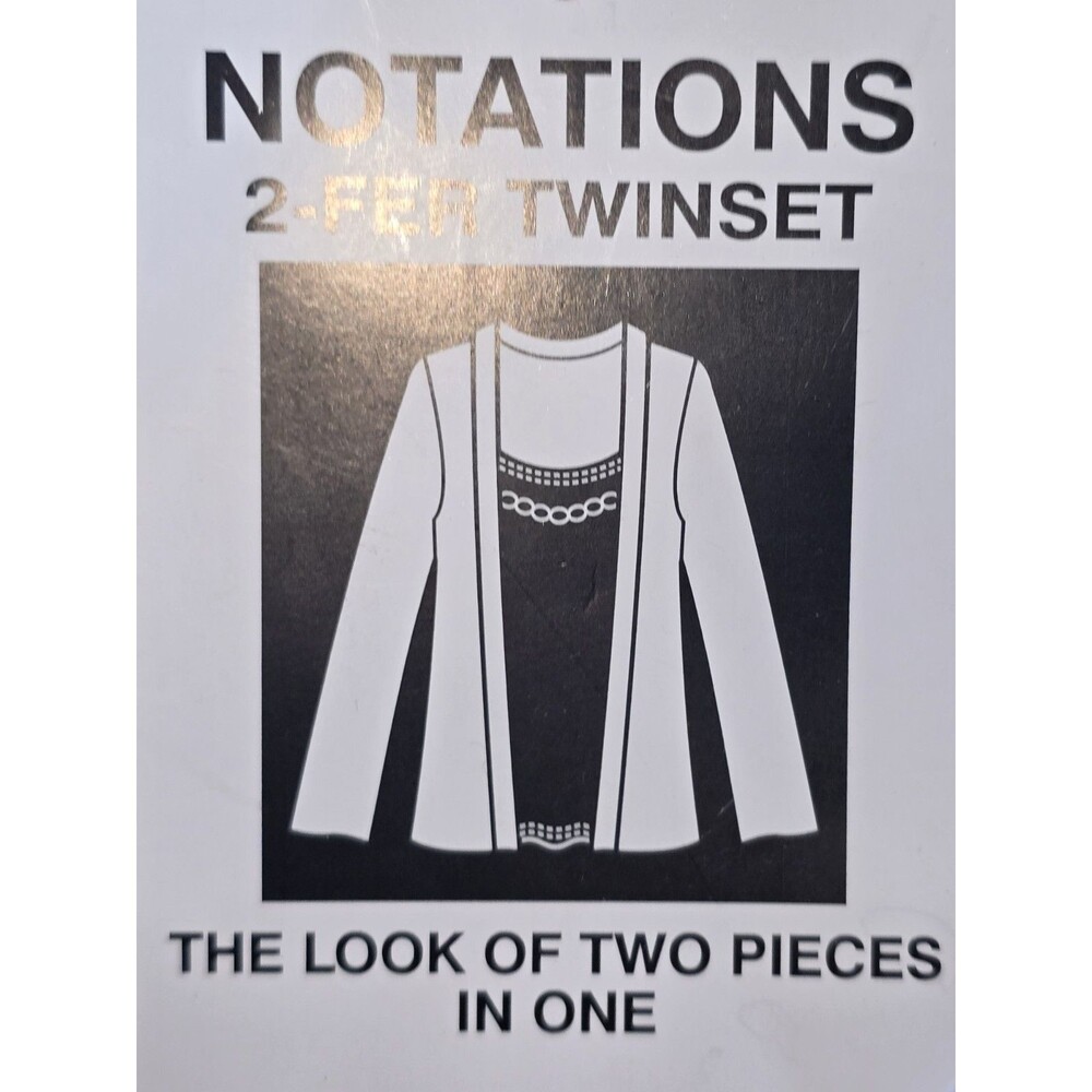 Notations Black/Silver Glitter Blouse With Attached Velvet Top Size XL NWT - Picture 5 of 7